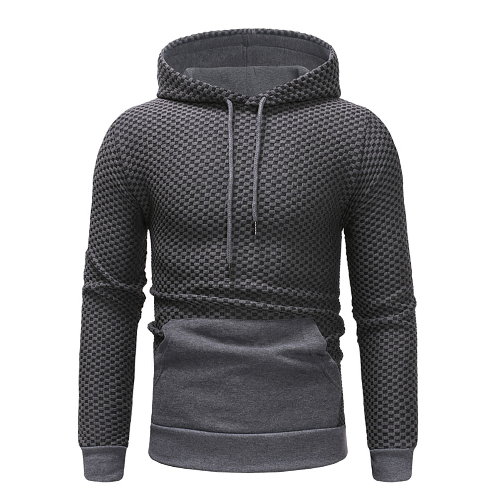 Men's Fashion Urban Plaid Colorblock Sweater Casual Slim Long Sleeve Pullover