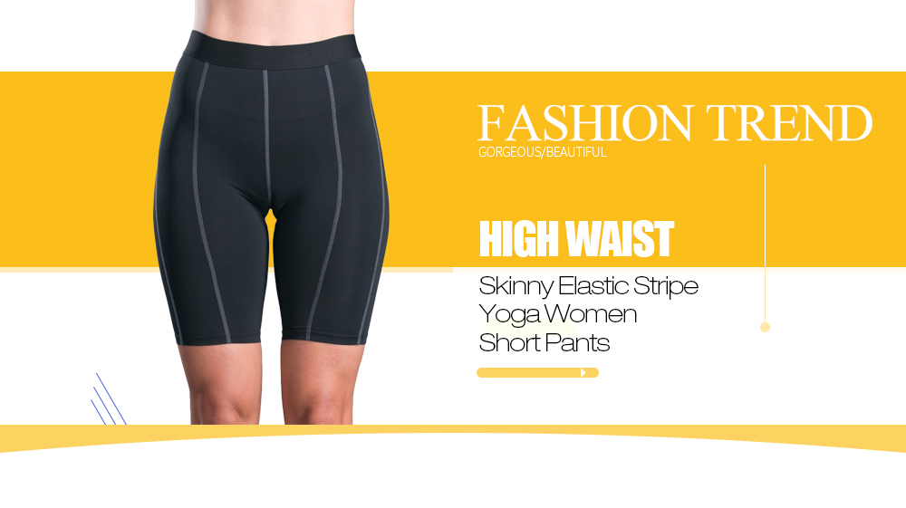 High Waist Skinny Elastic Strip Yoga Breathable Women Short Pants