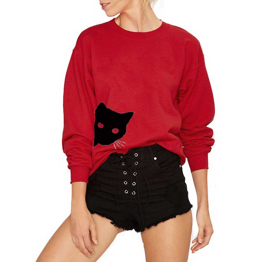 Women's Sweatshirt Cartoon Animal Pattern Color Block Sweatshirt