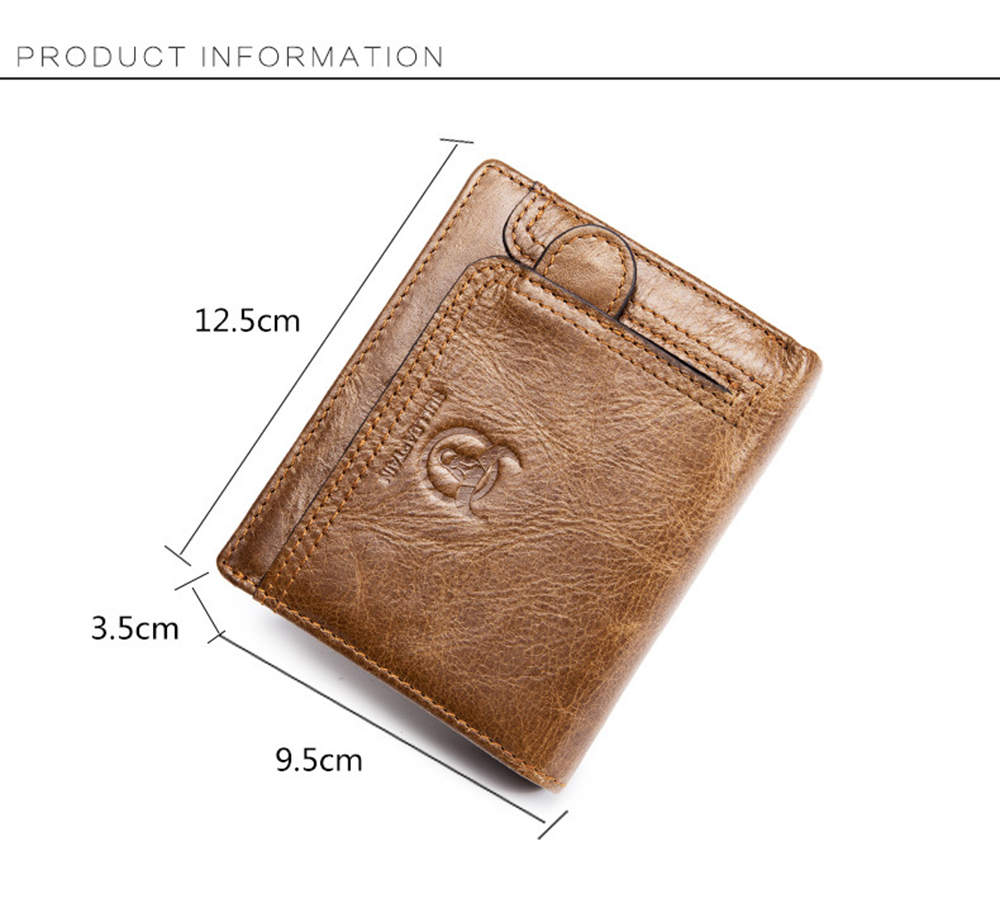 Fashion Men Cowhide Wallet Genuine Leather Short Male Coin Purse