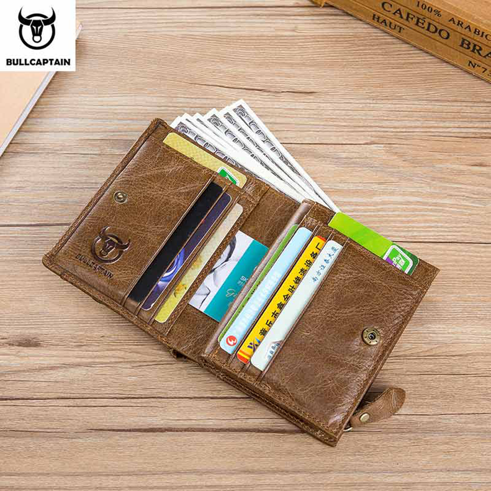 Fashion Men Cowhide Wallet Genuine Leather Short Male Coin Purse