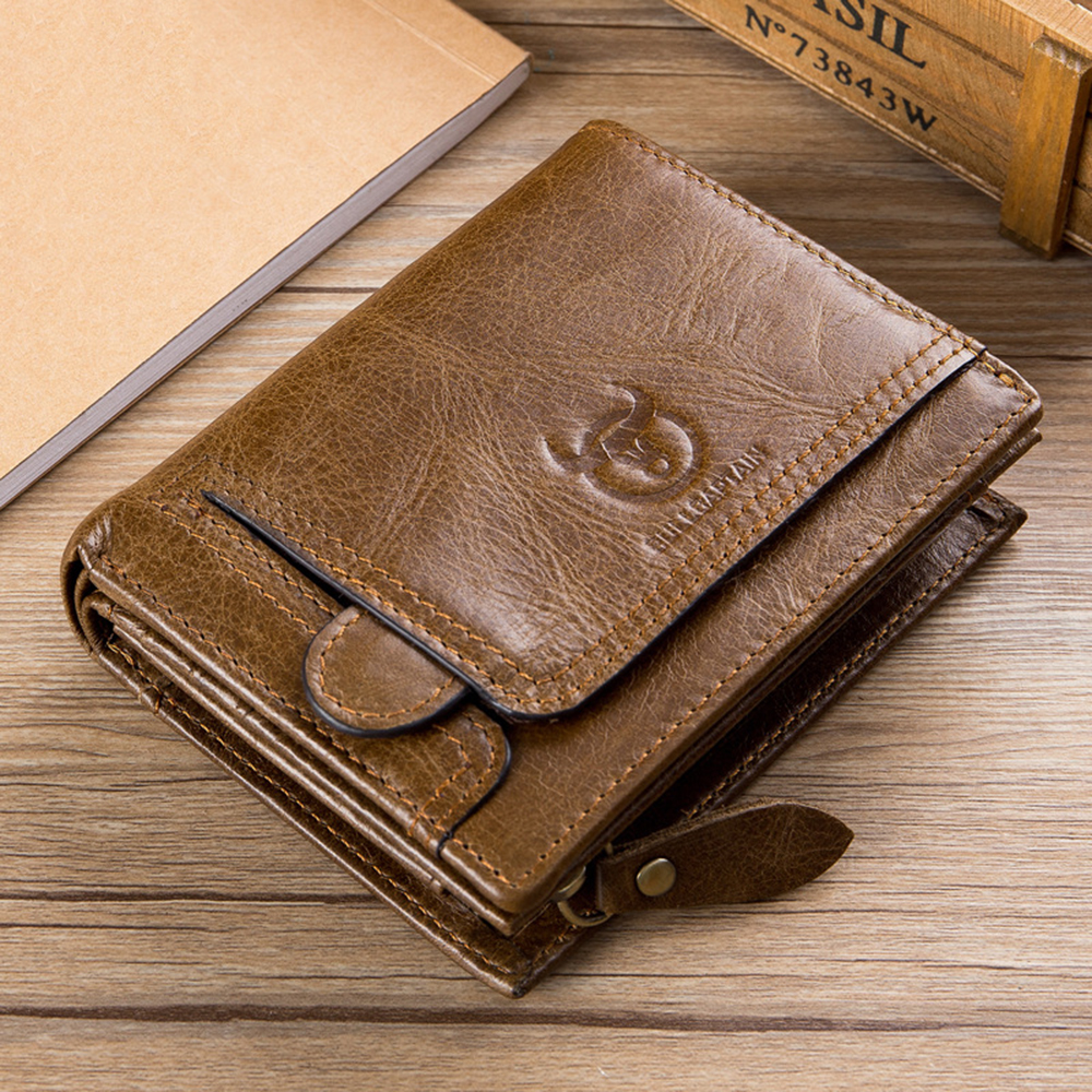 Fashion Men Cowhide Wallet Genuine Leather Short Male Coin Purse