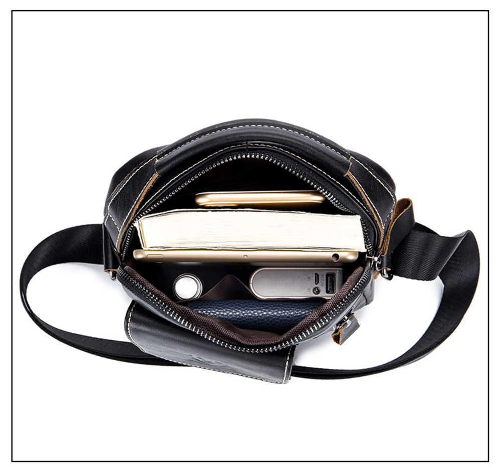 Genuine Leather Men Messenger Casual Crossbody Male Handbag Shoulder Bag