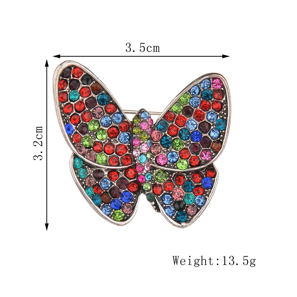 Fashionable Upscale Color Butterfly Brooch