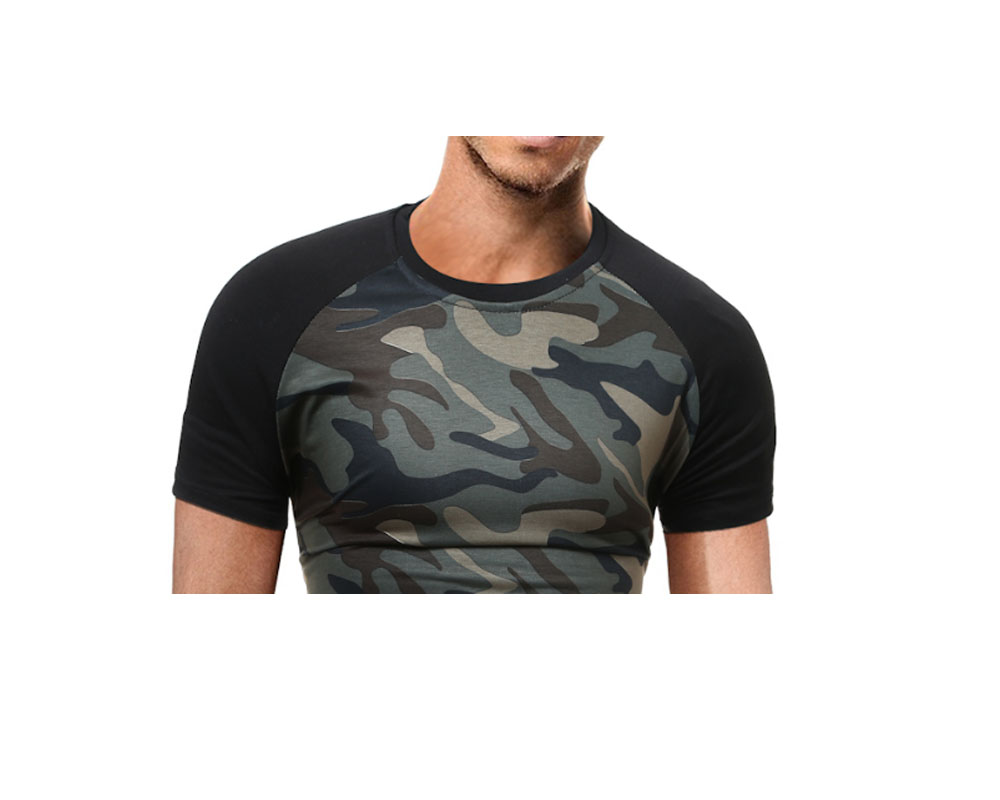 Men'S Short Sleeved Shoulder Sleeves Fashion Short Sleeved T-Shirt