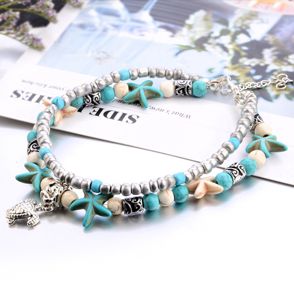 Fashion New Conch Starfish Beach Turtle Tortoise Anklet Bracelet