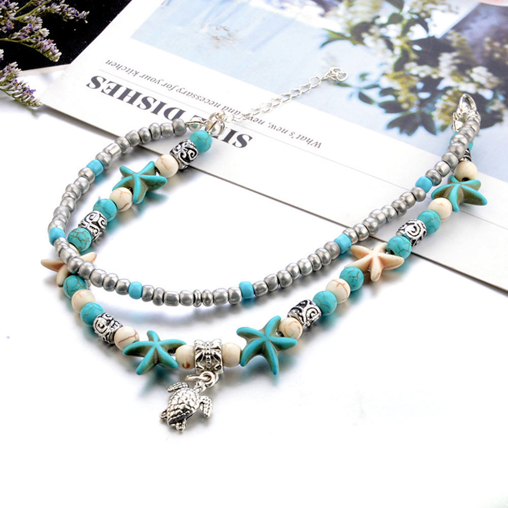 Fashion New Conch Starfish Beach Turtle Tortoise Anklet Bracelet