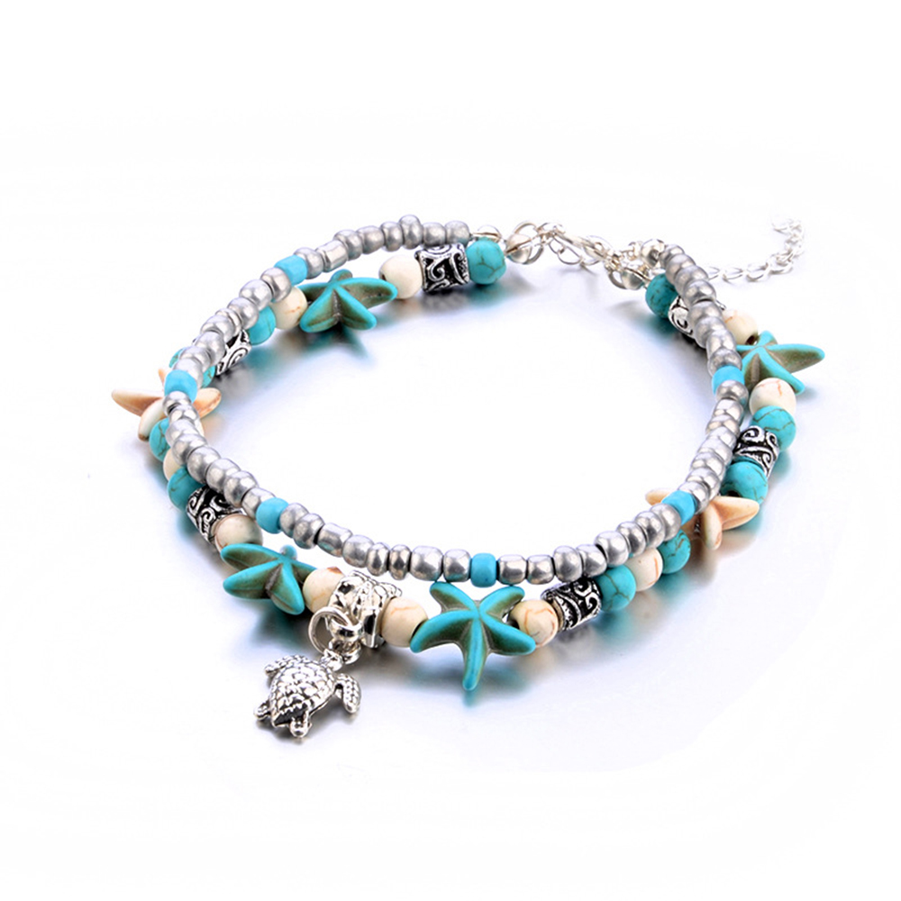 Fashion New Conch Starfish Beach Turtle Tortoise Anklet Bracelet