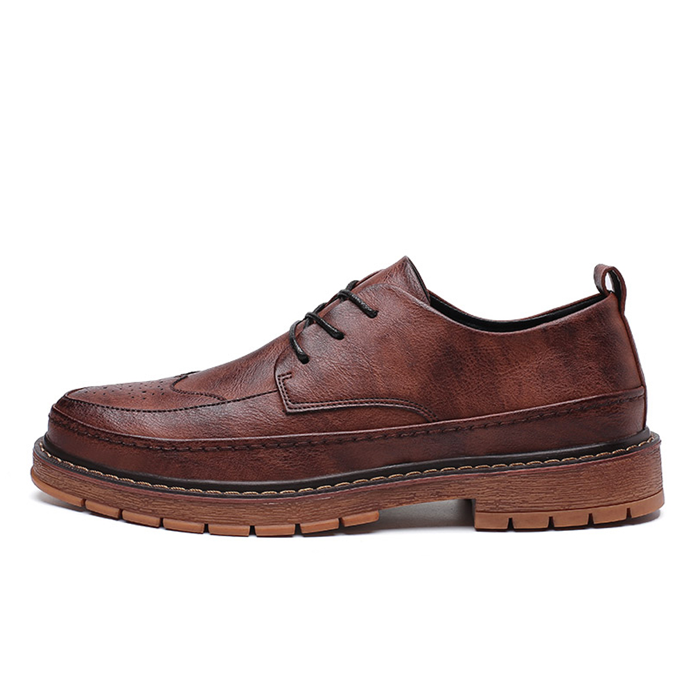 Autumn Winter New Vintage Shoes Men'S Casual Shoes - Brown - 4T84603323