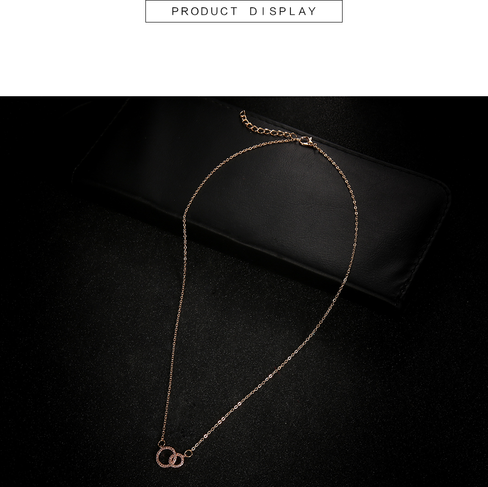 Europe and America Necklace Sweater Chain Clavicle Chain Metal Double Ring Seria