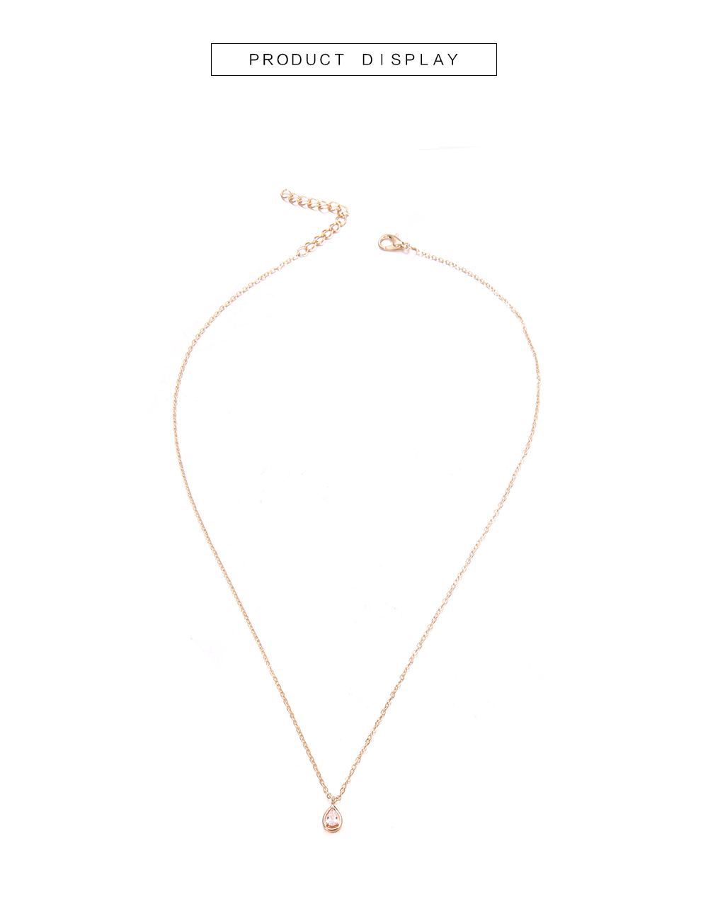 Golden Drop Diamond Pendant Necklace Female Clavicle Short Chain