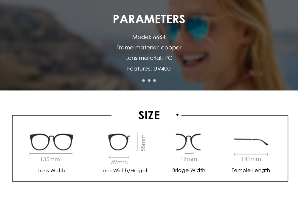 UV400 Conjoined Metal Sunglasses Stylish Eyewear Glasses for Women