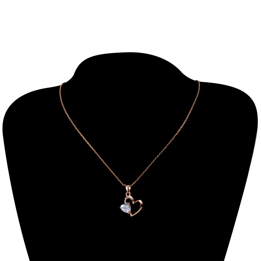 Champagne Enamel Hollow Crystal Pendant Necklace