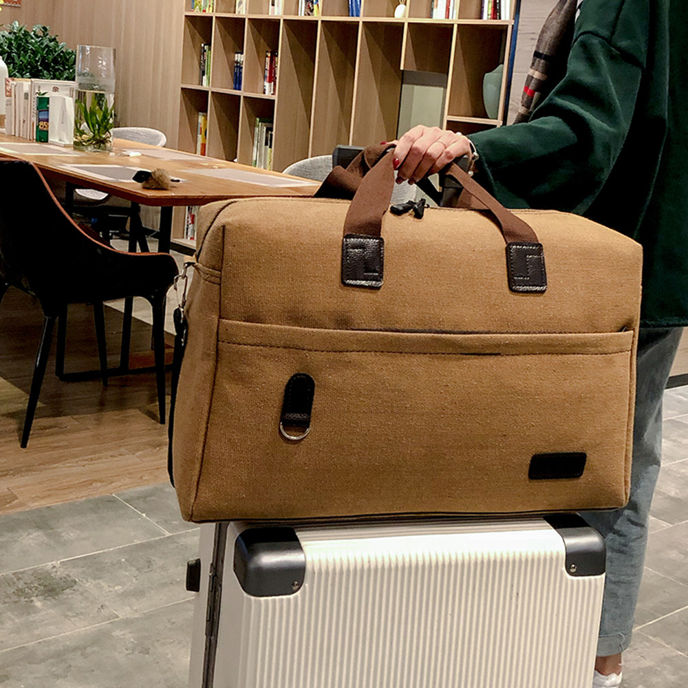 Travel Bag Men'S Canvas Single Short Travel Hand Luggage Bag