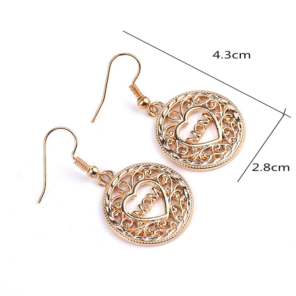 Baitao Temperament Women's Letter Mom Hollow Earrings