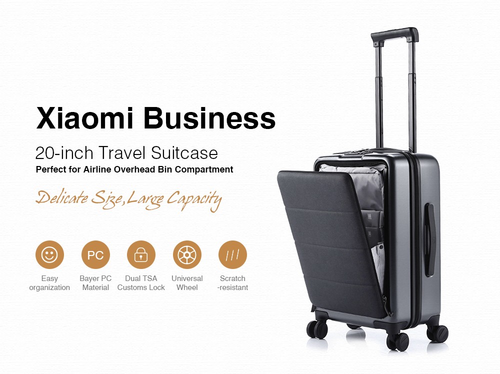 Xiaomi Business 20-inch Opening Cabin Travel Suitcase with Universal Wheel