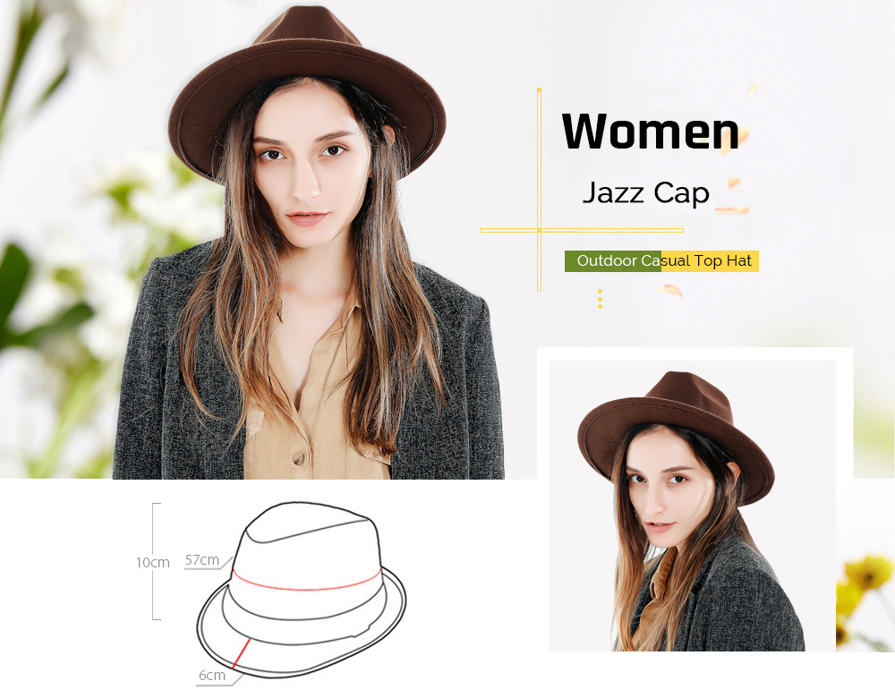 Streetwear Solid Color Women Jazz Cap Outdoor Casual Top Hat