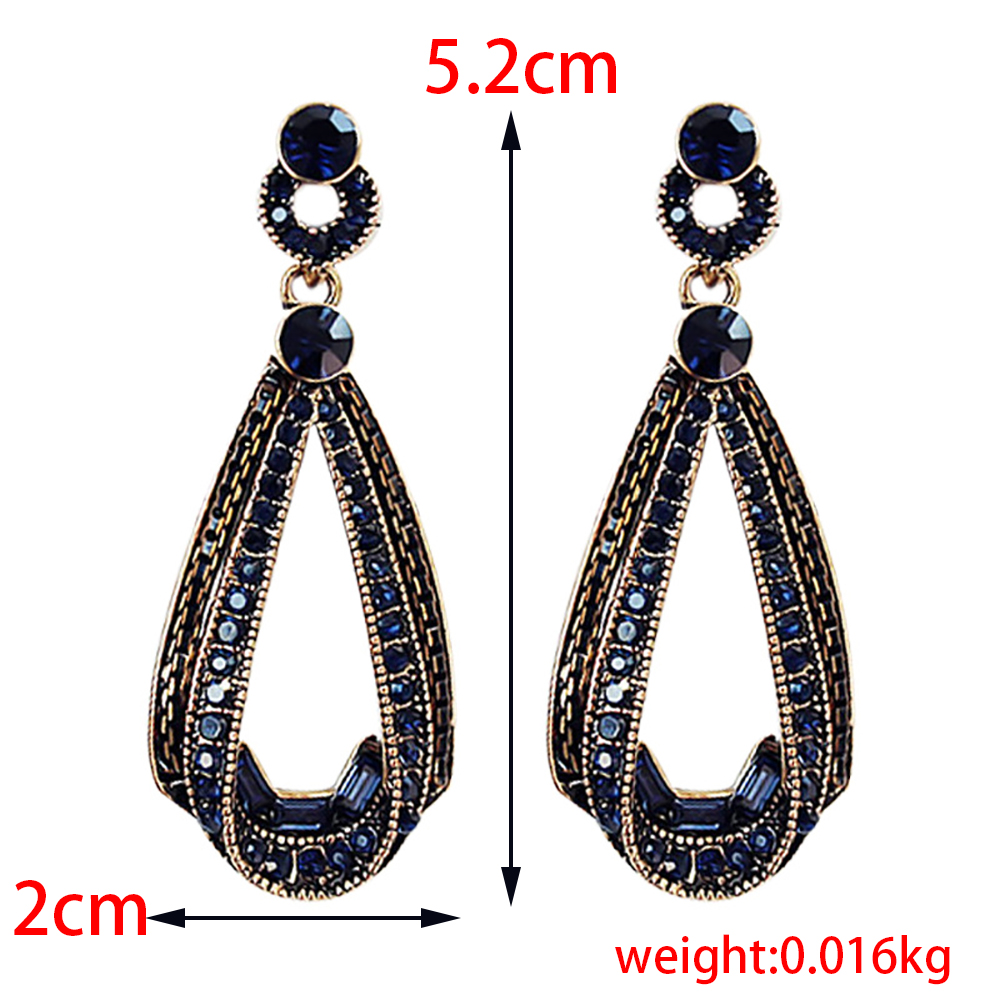 Elegant Black Gem Drop Earrings