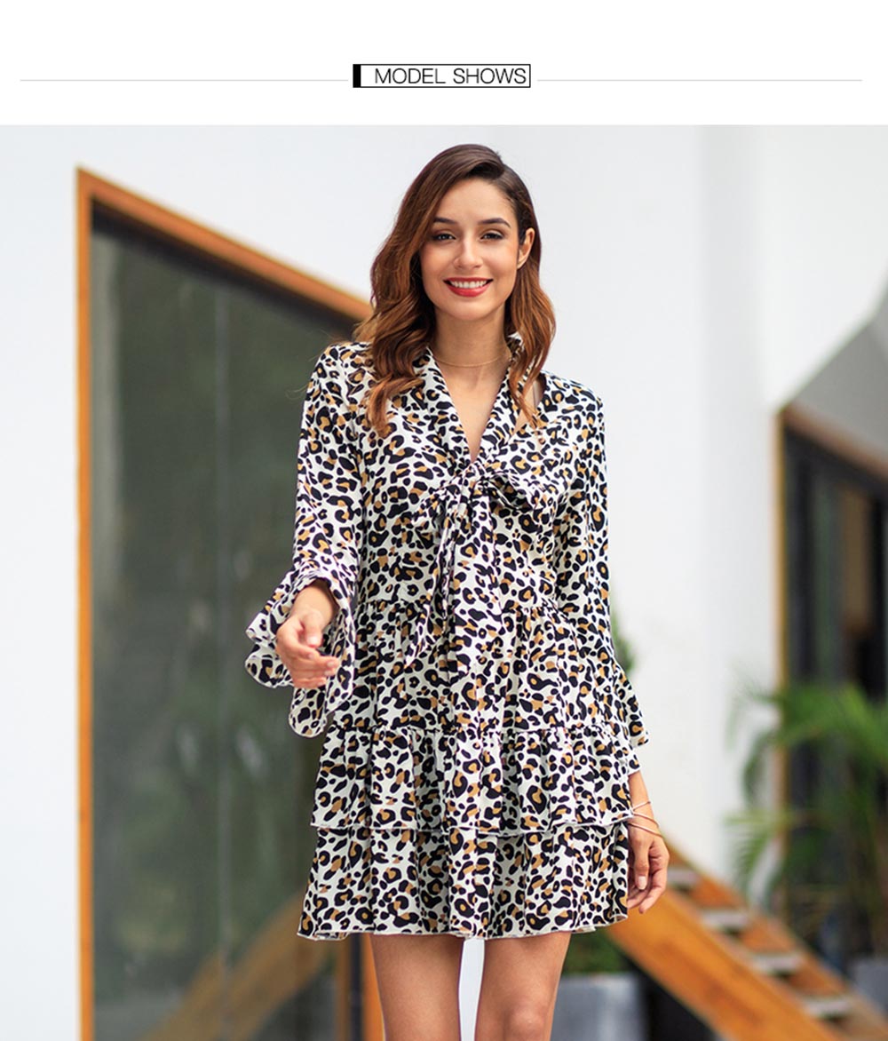 2019 Spring and Summer New Long-sleeved Lapel Slimming Dress