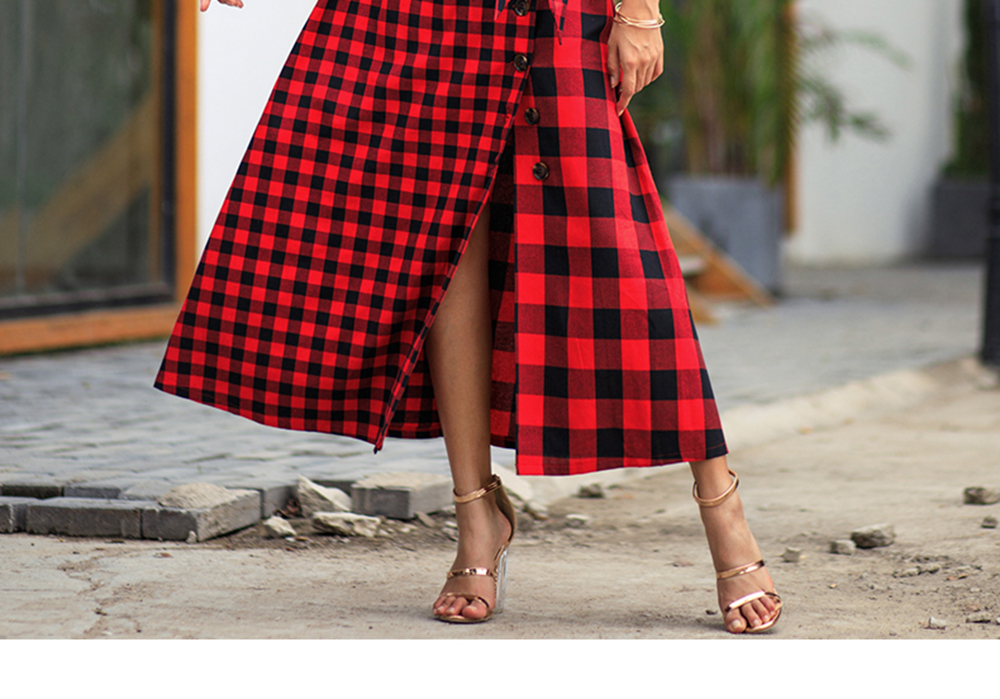2019 Early Spring New Women'S Plaid Long-Sleeved Vintage Dress