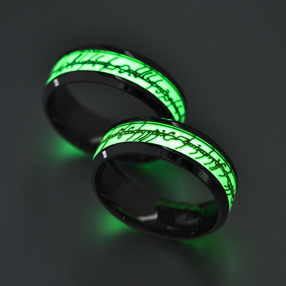 Stainless Steel Luminous Fluorescent Glow In The Dark The Lord Ring