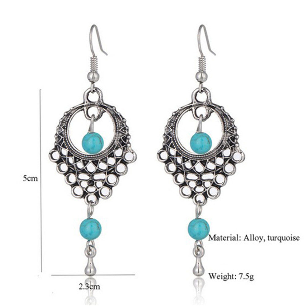 Ladies'Design Sense Baitao Turquoise Earrings