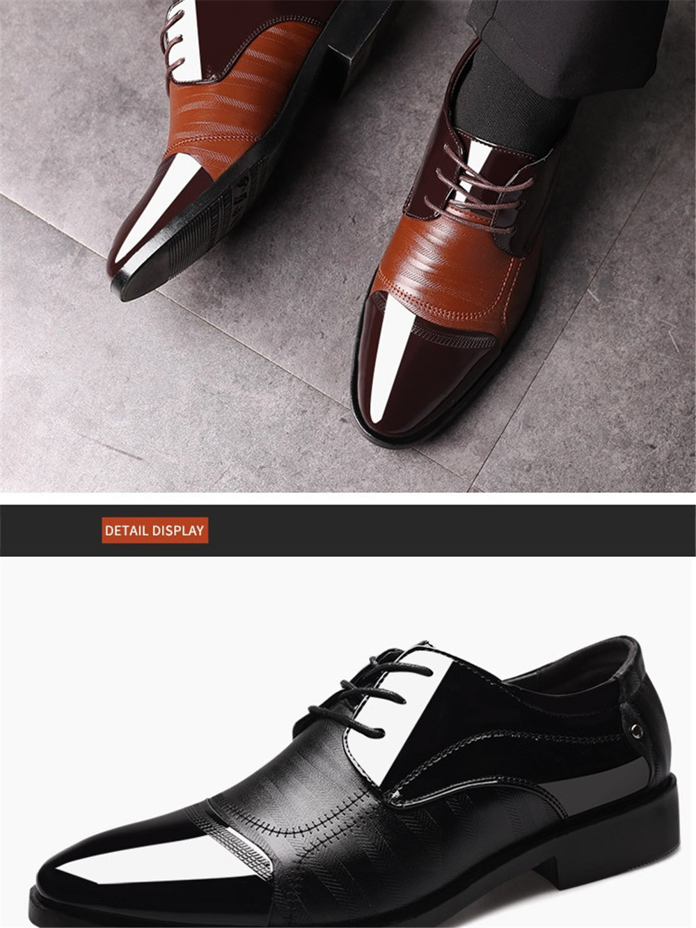 Leather Shoes Pointed Men Ballroom Dance Bureau Dress Shoes Man