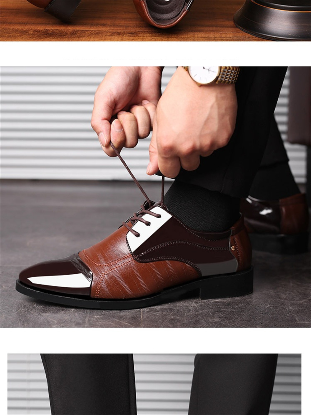 Leather Shoes Pointed Men Ballroom Dance Bureau Dress Shoes Man