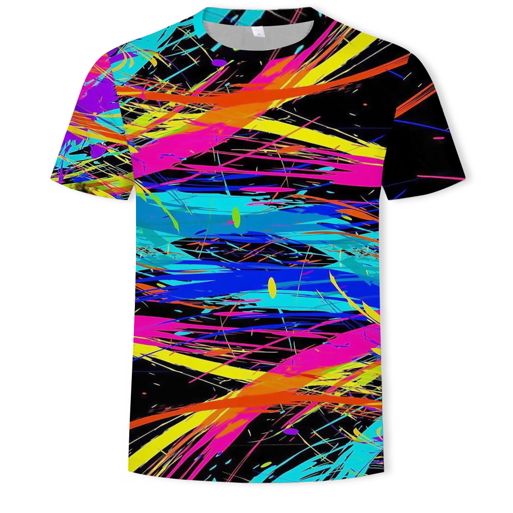 3D Summer Fashion Splash Printing Men's Short-Sleeved T-shirt