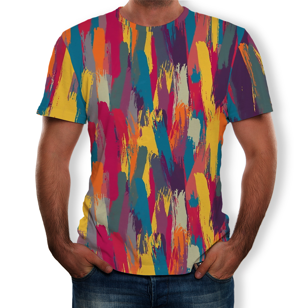3D Summer Fashion Splash Printing Men's Short-Sleeved T-shirt