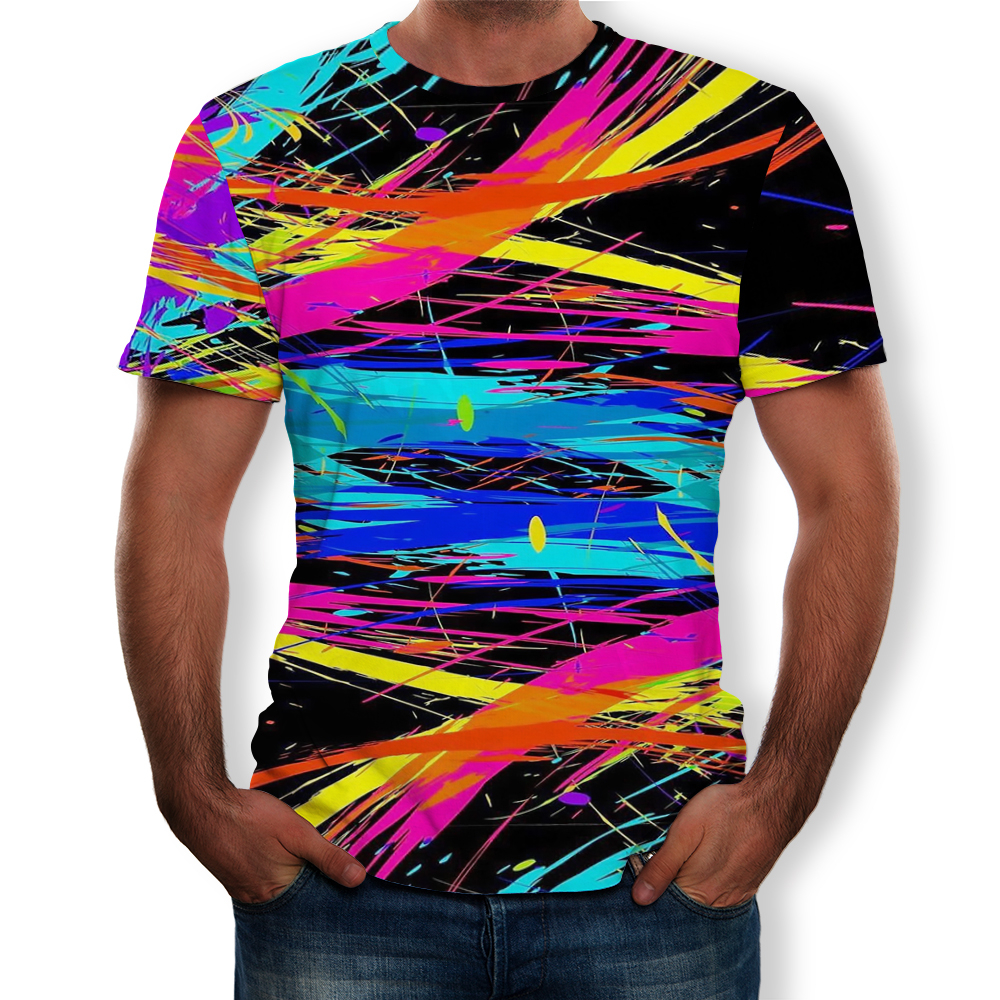 3D Summer Fashion Splash Printing Men's Short-Sleeved T-shirt