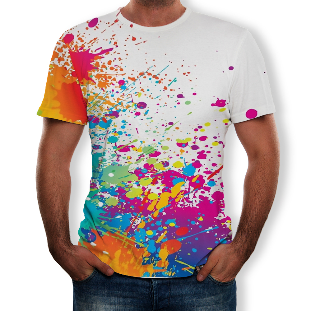 3D Summer Fashion Splash Digital Printing Men's Short-Sleeved T-shirt