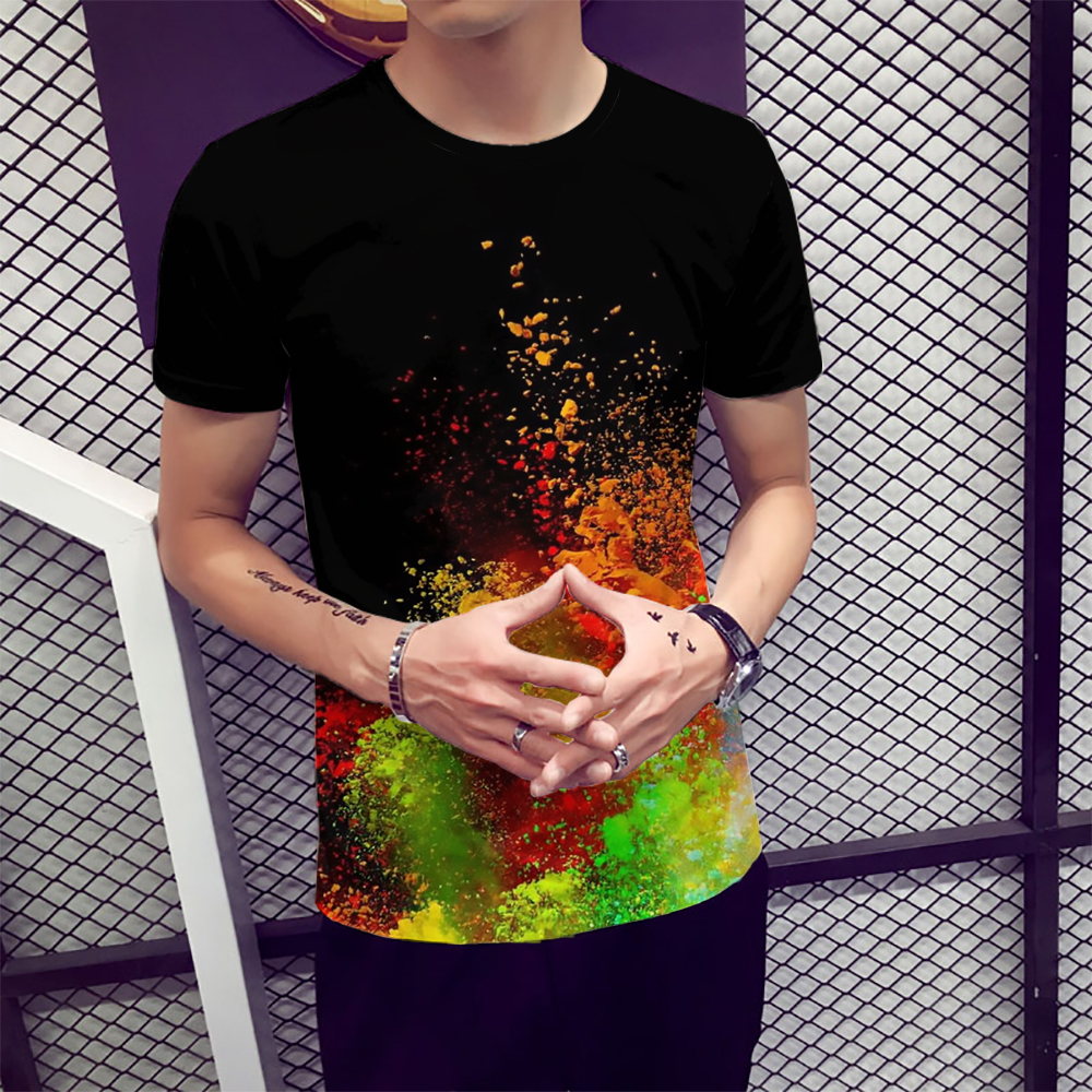 3D Summer Fashion Splash Digital Printing Men's Short-Sleeved T-shirt