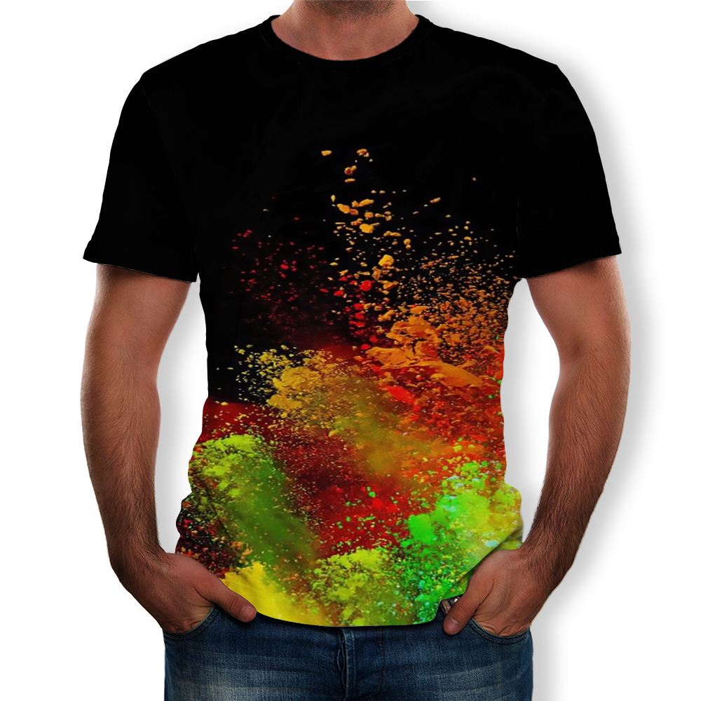 3D Summer Fashion Splash Digital Printing Men's Short-Sleeved T-shirt