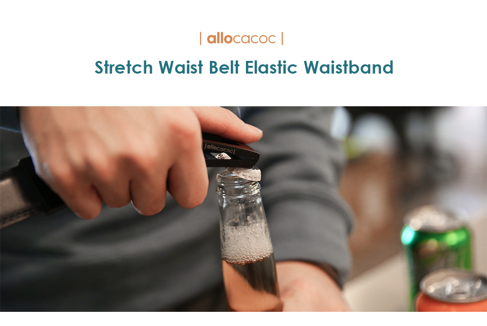 Allocacoc Stretch Waist Belt Elastic Waistband with Bottle Opener Function