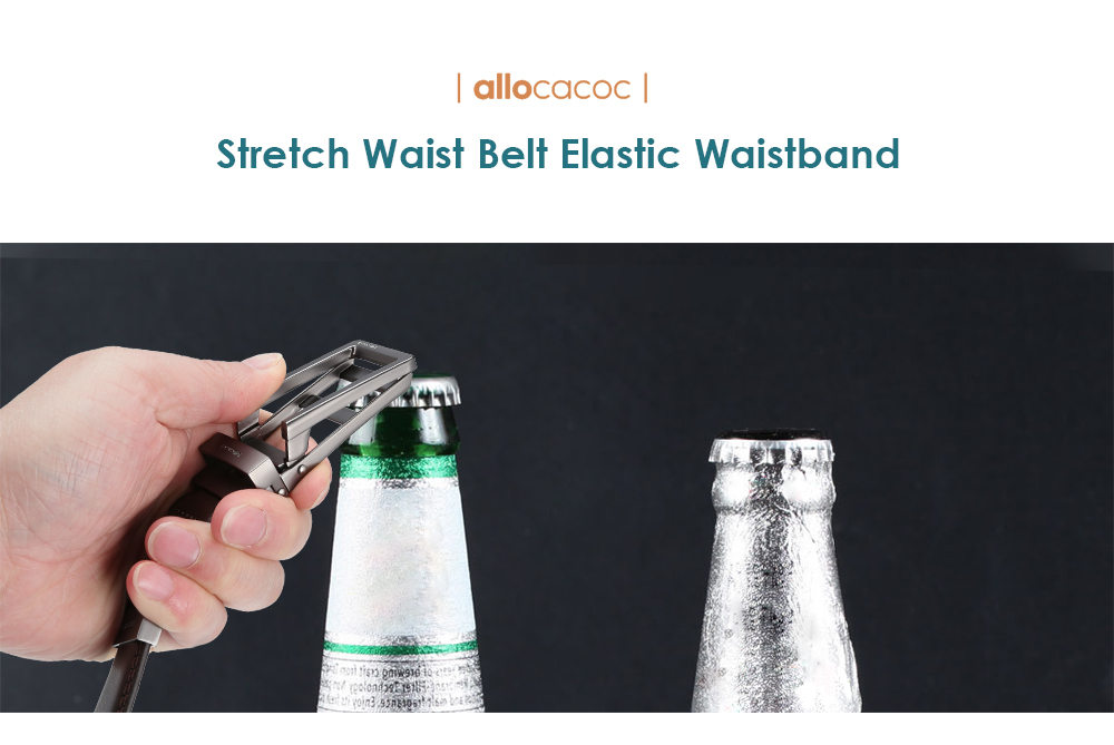 Allocacoc Stretch Belt Waistband with Buckle for Bottle Opening