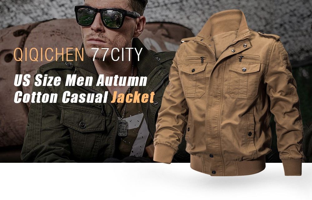QIQICHEN US Size Autumn Cotton Casual Men's Jacket