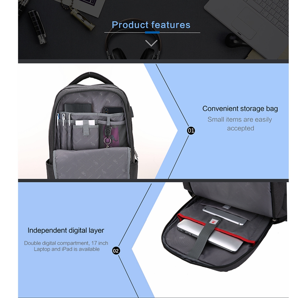 OIWAS 17 Inch Laptop Backpack With Large Compartment Business Bag for ...