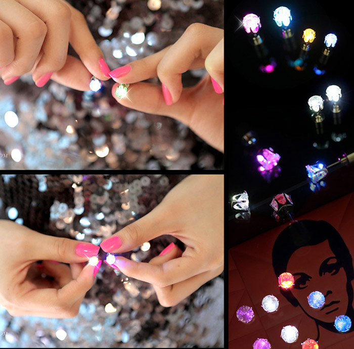 Fashion and Sweet Zirconium Drill Flashing LED Earrings for Women