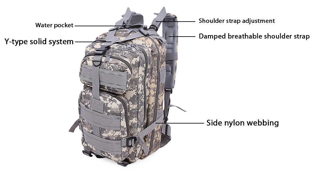 Guapabien Casual Outdoor Mountaineering Military Equipment Camping Sports Backpack for Men