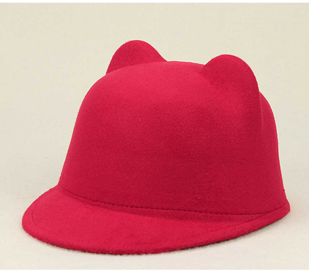 Fashionable Cat Ear Design Solid Color Top Hat for Unisex
