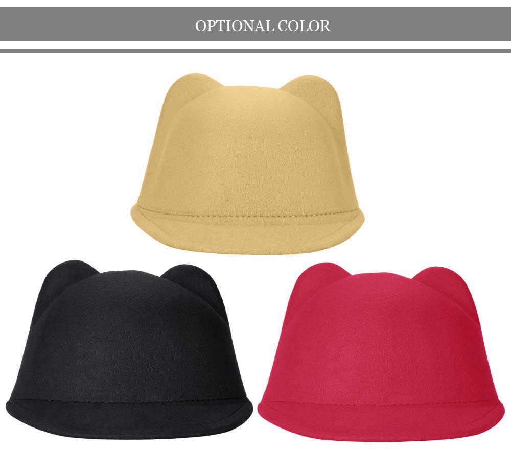 Fashionable Cat Ear Design Solid Color Top Hat for Unisex Fashionable Cat Ear Design Solid Color Top Hat for Unisex