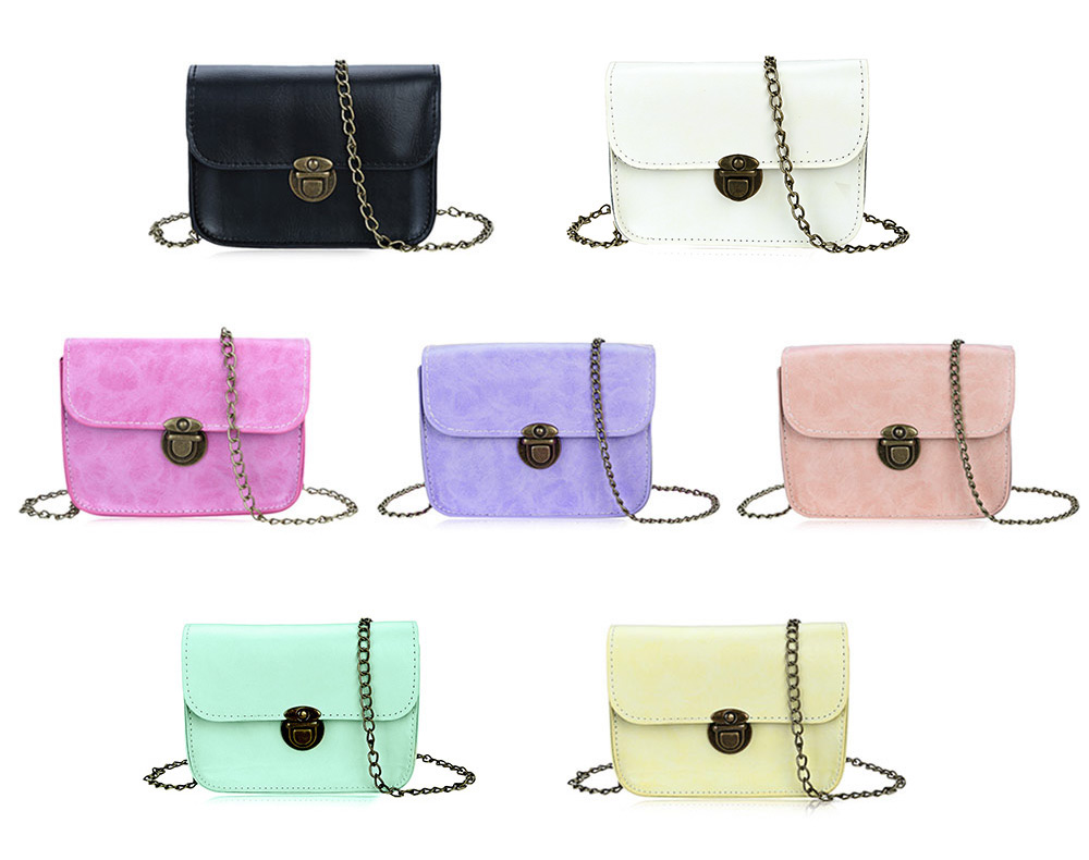 Sweet Latch Chain Geometric Women Shoulder Messenger Mini Bag