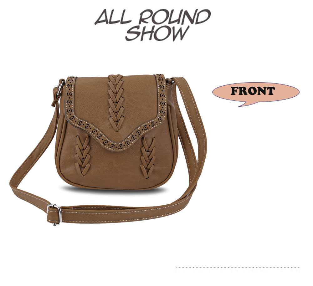 Guapabien Trendy Ladies Knitting Diagonal Package Hollow Shoulder Bag