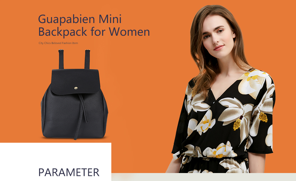 Guapabien Preppy Style Litchi Print Mini Backpack Shoulders Bag for Women