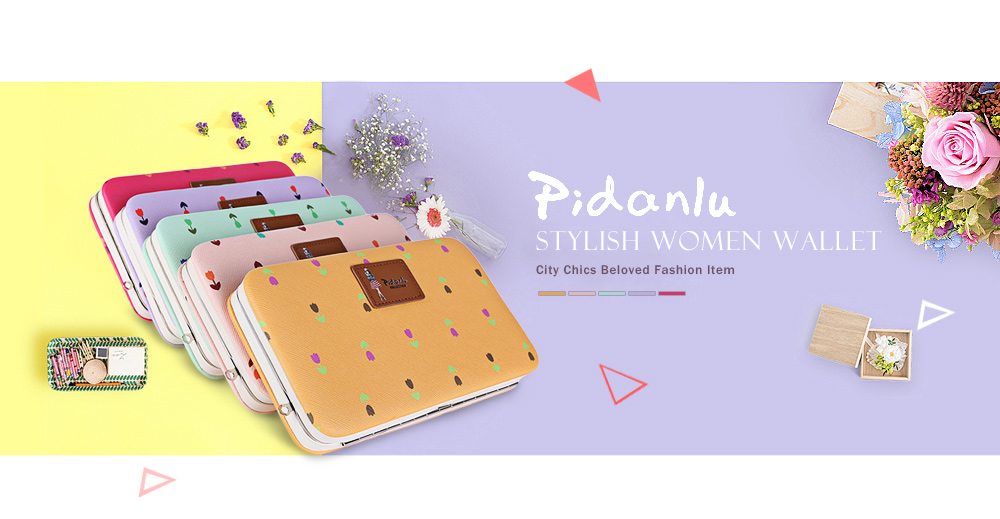 PIDANLU Flower Patterns Multifunction Card Holder Women Clutch Wallet