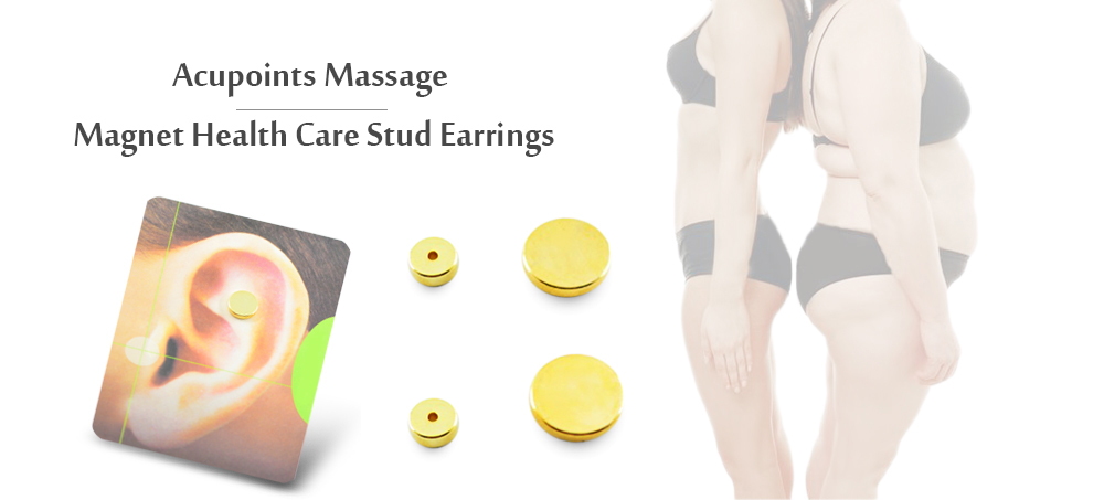 1 Pair Slimming Weight Loss Acupoints Massage Magnet Stud Earrings Health Care
