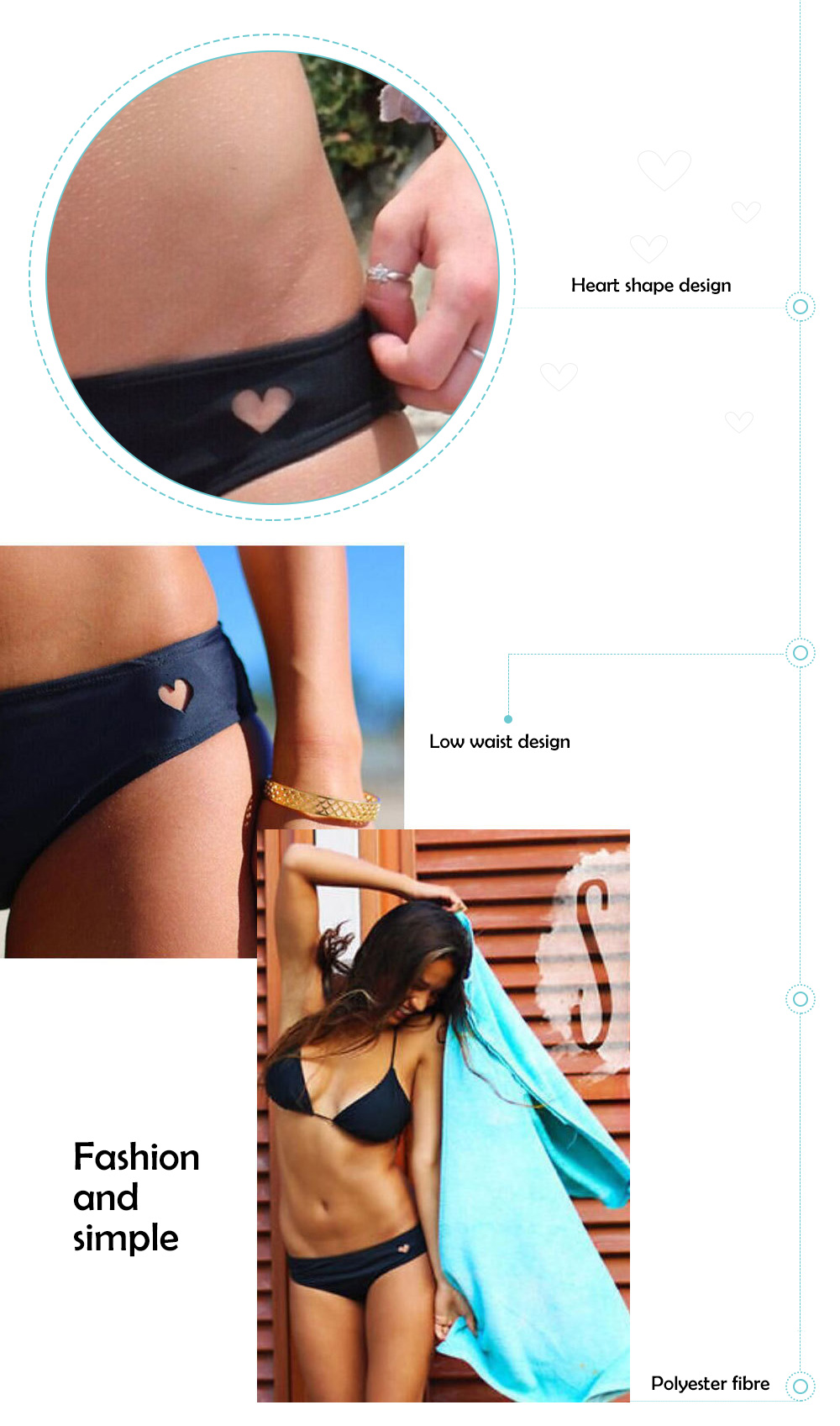 ZAFUL Lady Heart-shaped Swimming Briefs