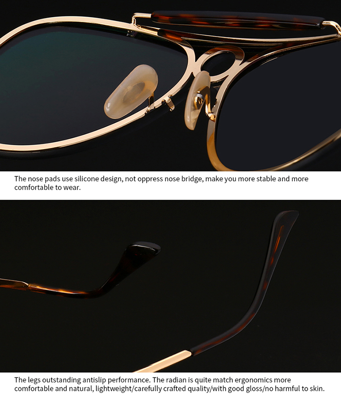 Leopard Bar Hollow Round Pilot Shield Sunglasses