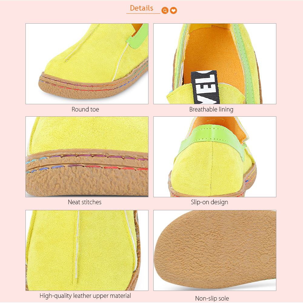 Casual Female Gum-rubber Outsole Flat Slip-on Round Toe Single Shoes